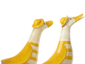Decoratiefiguur Kloomal Metaal Geel H44,5 cm - Set van 2