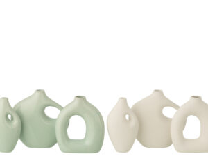 Vaas Brenura Porselein Groen H19 cm - Set van 2