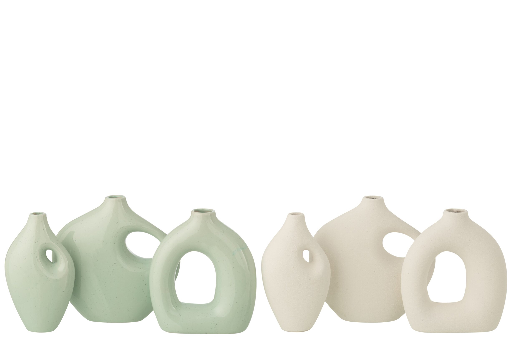 Vaas Brenura Porselein Groen H19 cm - Set van 2