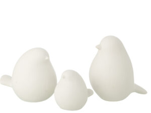 Decoratiefiguur Stiesino Porselein Wit H17 cm - Set van 3