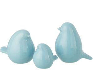 Decoratiefiguur Pumonte Porselein Blauw H17 cm - Set van 3