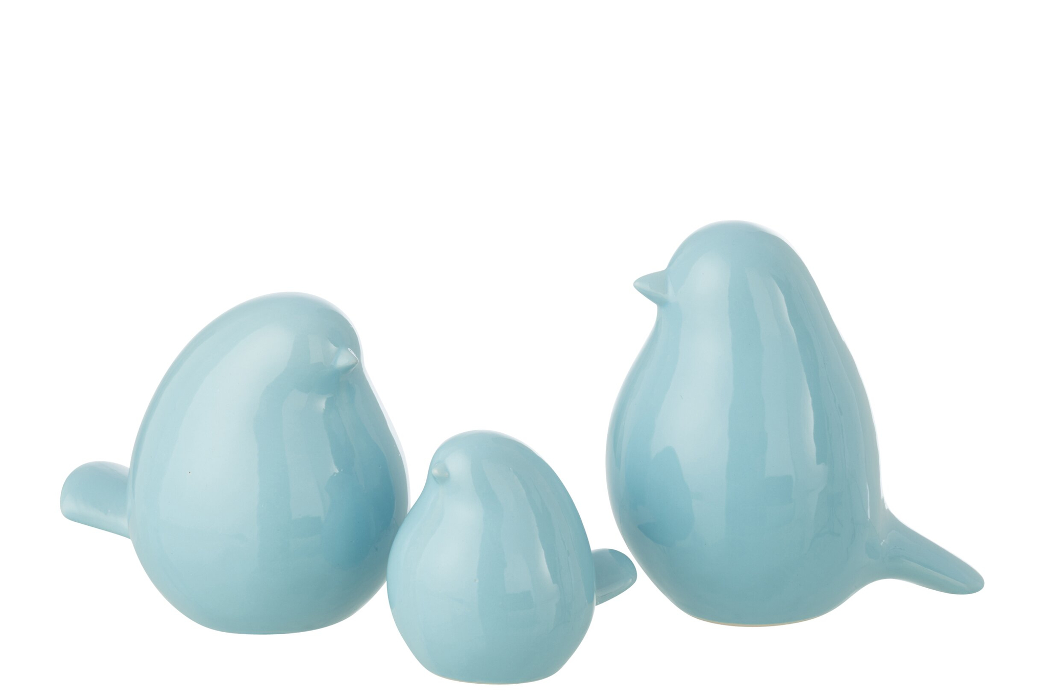 Decoratiefiguur Pumonte Porselein Blauw H17 cm - Set van 3
