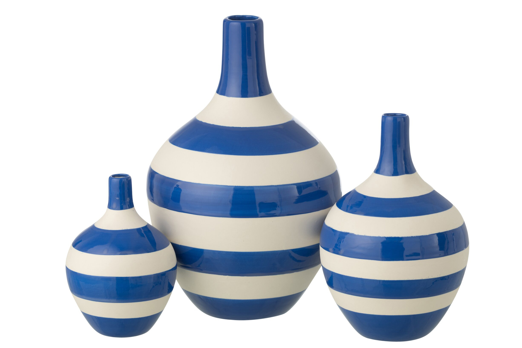 Vaas Praasia Porselein Wit H32 cm - Set van 3 - Afbeelding 2