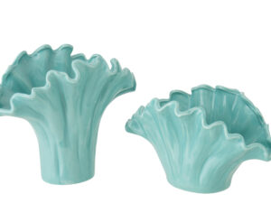 Bloemenvaas Fleimmand Porselein Groen H19,5 cm