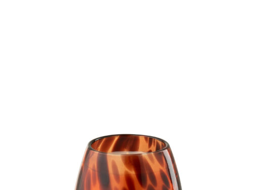 Kaars Treeldi Glas Oranje, compact woonaccessoire met warme marmerlook en strak ontwerp