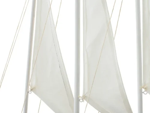 Modelschip Groenlo grenen blauw decoratie met witte zeilen en maritieme uitstraling
