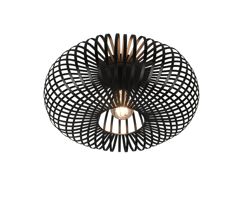 Plafondlamp Mukang Mat Zwart Ø40 cm - Set van 3 - Afbeelding 2