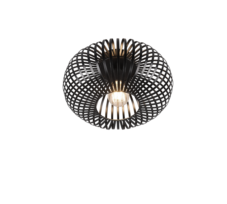 Plafondlamp Praunnek Mat Zwart Ø30 cm - Set van 3 - Afbeelding 2