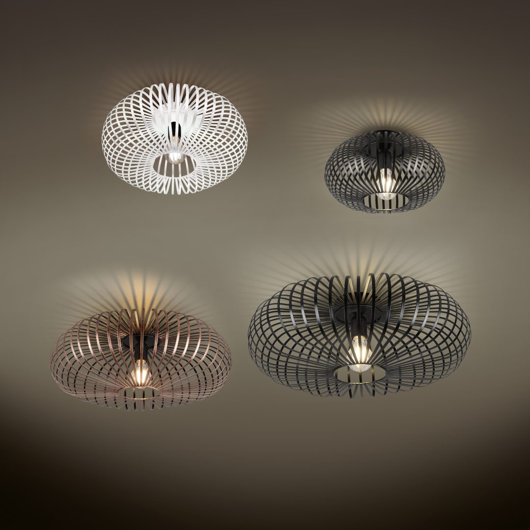 Plafondlamp Praunnek Mat Zwart Ø30 cm - Set van 3 - Afbeelding 5