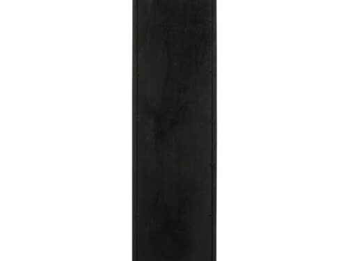 Spiegel Graaltek zwart mangohout, smalle hoge wandspiegel van 150 cm met stijlvol minimalistisch design