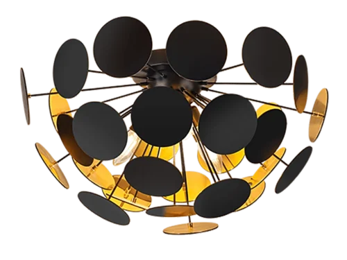 Plafondlamp Stondak matzwart Ø54 cm met 3 E14-fittingen en modern metalen ontwerp
