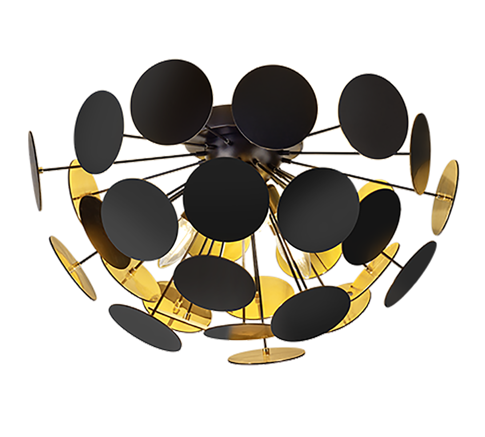 Plafondlamp Stondak Mat Zwart Ø54 cm - Set van 3