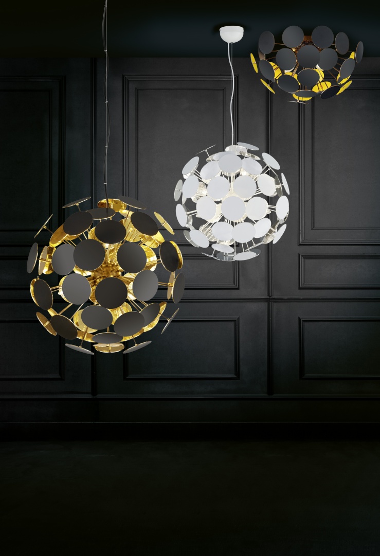 Plafondlamp Stondak Mat Zwart Ø54 cm - Set van 3 - Afbeelding 2