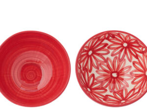 Kom Klasir Keramiek Rood - Set van 2