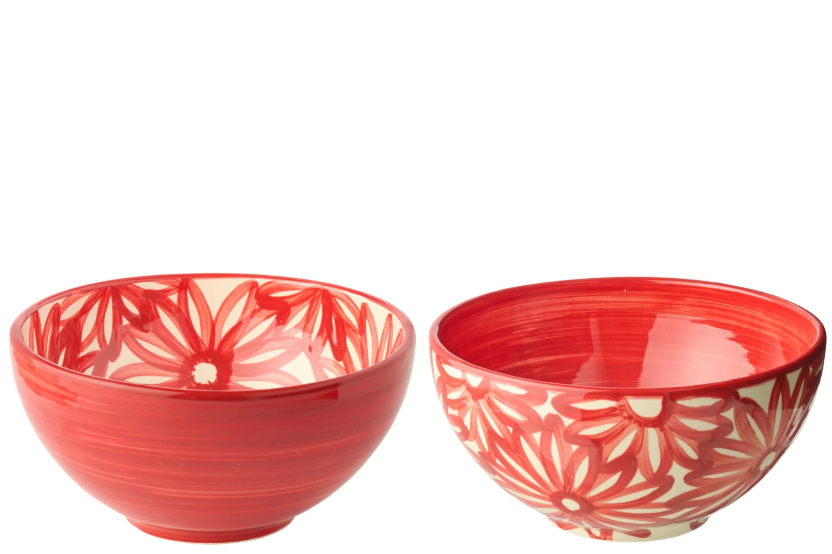 Kom Klasir Keramiek Rood - Set van 2 - Afbeelding 2
