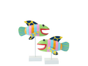 Decoratiefiguur Harmattan Albizia Meerkleurig - Set van 2