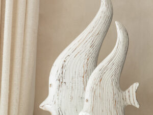 Decoratiefiguur Satik Albizia Wit H38 cm
