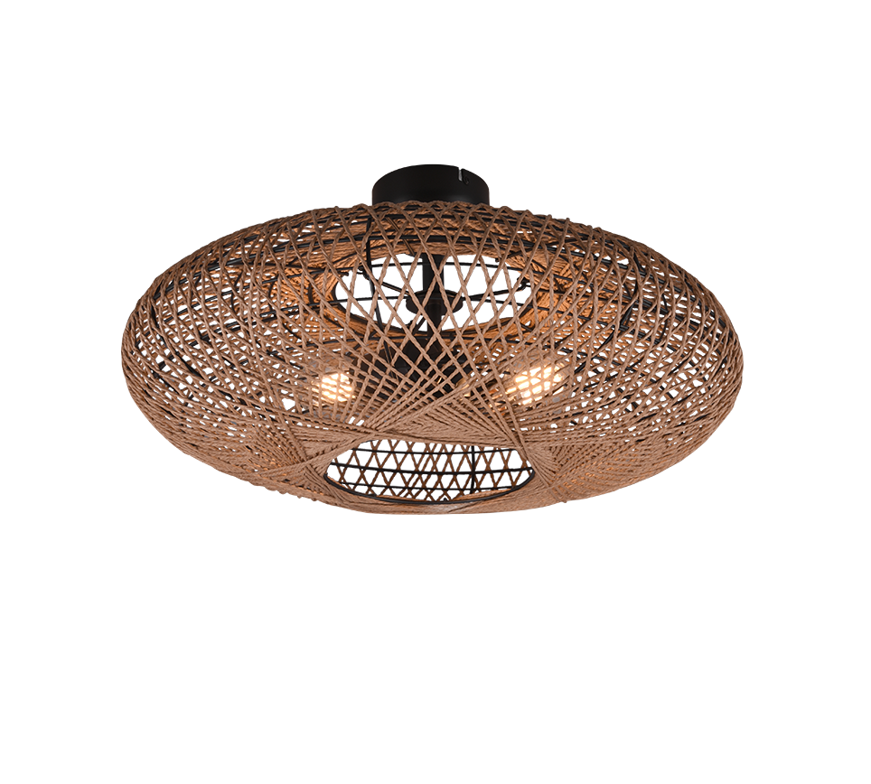 Plafondlamp Flaundand Mat Zwart Ø52 cm - Set van 3