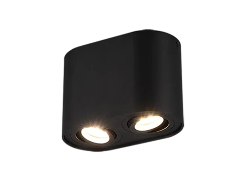 Giskoro mat zwarte plafondlamp met 2 draaibare GU10-spots, modern metalen ontwerp, set van 3