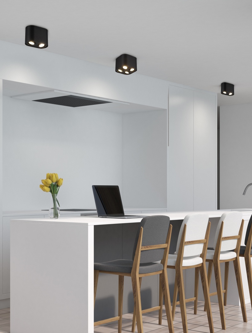 Plafondlamp Giskoro Mat Zwart - Set van 3 - Afbeelding 3