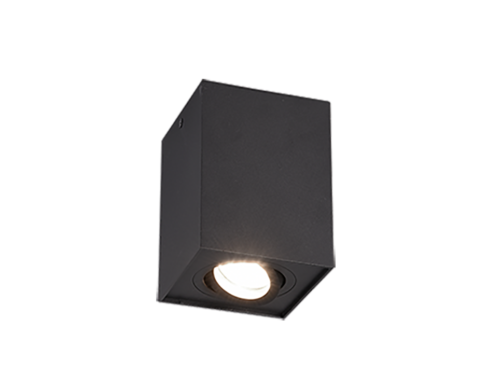 Plafondlamp Pridesta mat zwart, draaibare spot met strak metalen ontwerp in set van 3