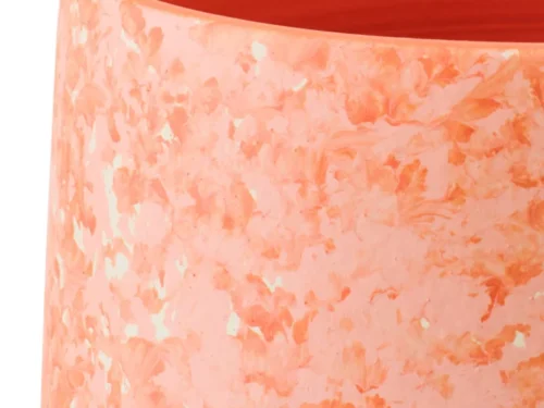 Zeisero keramieken bloempot oranje-wit met marmerlook en stevige, ronde vorm, H20 cm