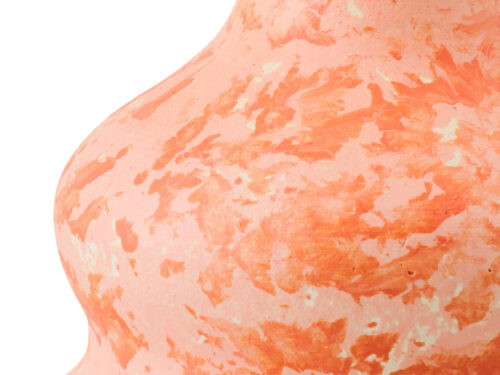 Brookund keramieken vaas oranje met gemarmerde afwerking, H30 cm, stijlvol woonaccessoire