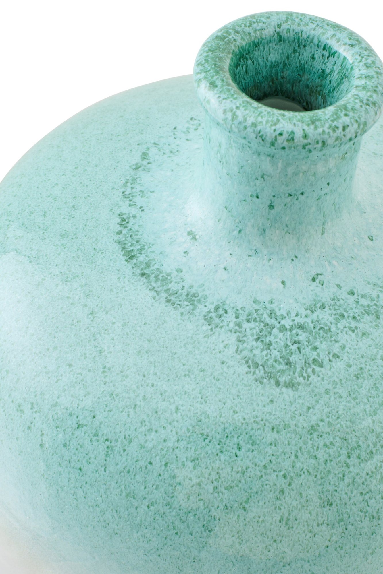Groene Kliensy keramieken vloervaas met compacte vorm en geglazuurde structuur, H50 cm
