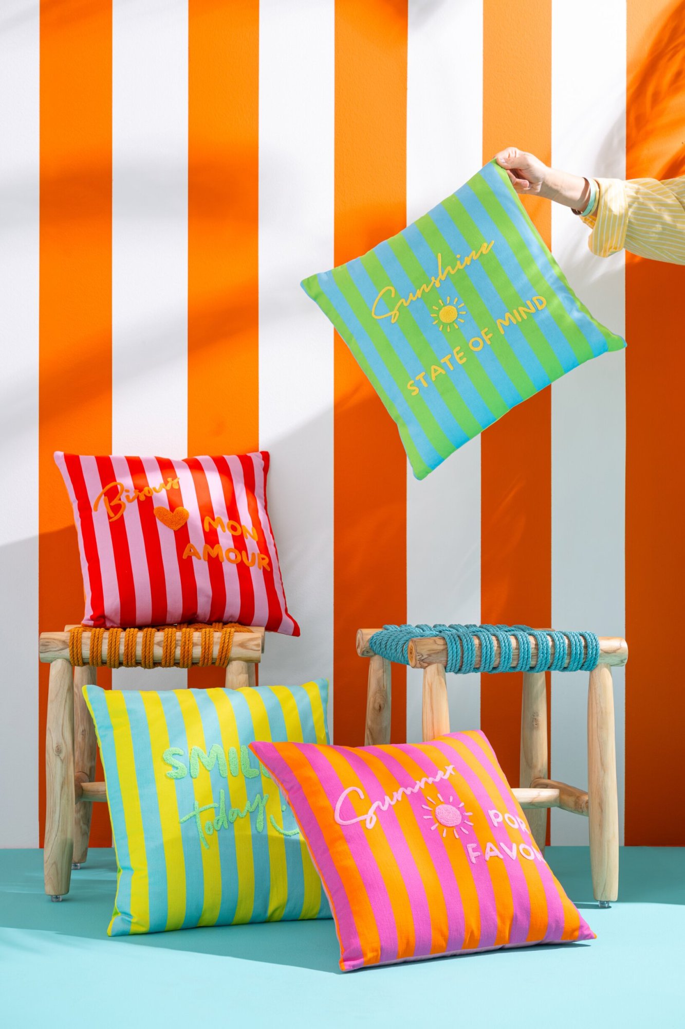 Kussen Jaarer Meerkleurig 45x45 cm - Set van 2 - Afbeelding 2