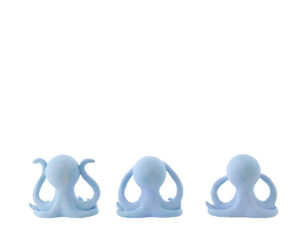 Beeld Tusa Polyresin Blauw H11 cm - Set van 3