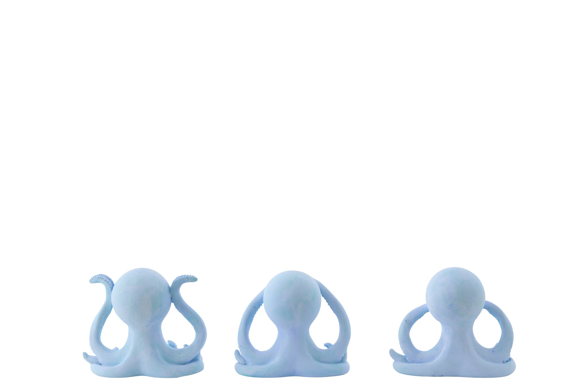 Beeld Tusa Polyresin Blauw H11 cm - Set van 3