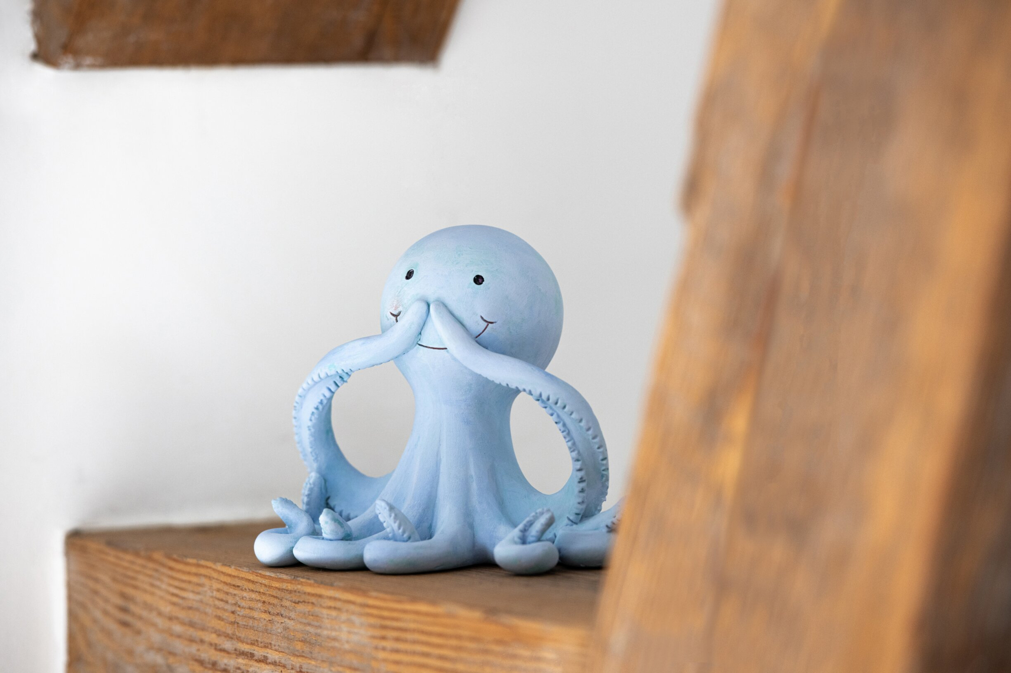 Beeld Tusa Polyresin Blauw H11 cm - Set van 3 - Afbeelding 2
