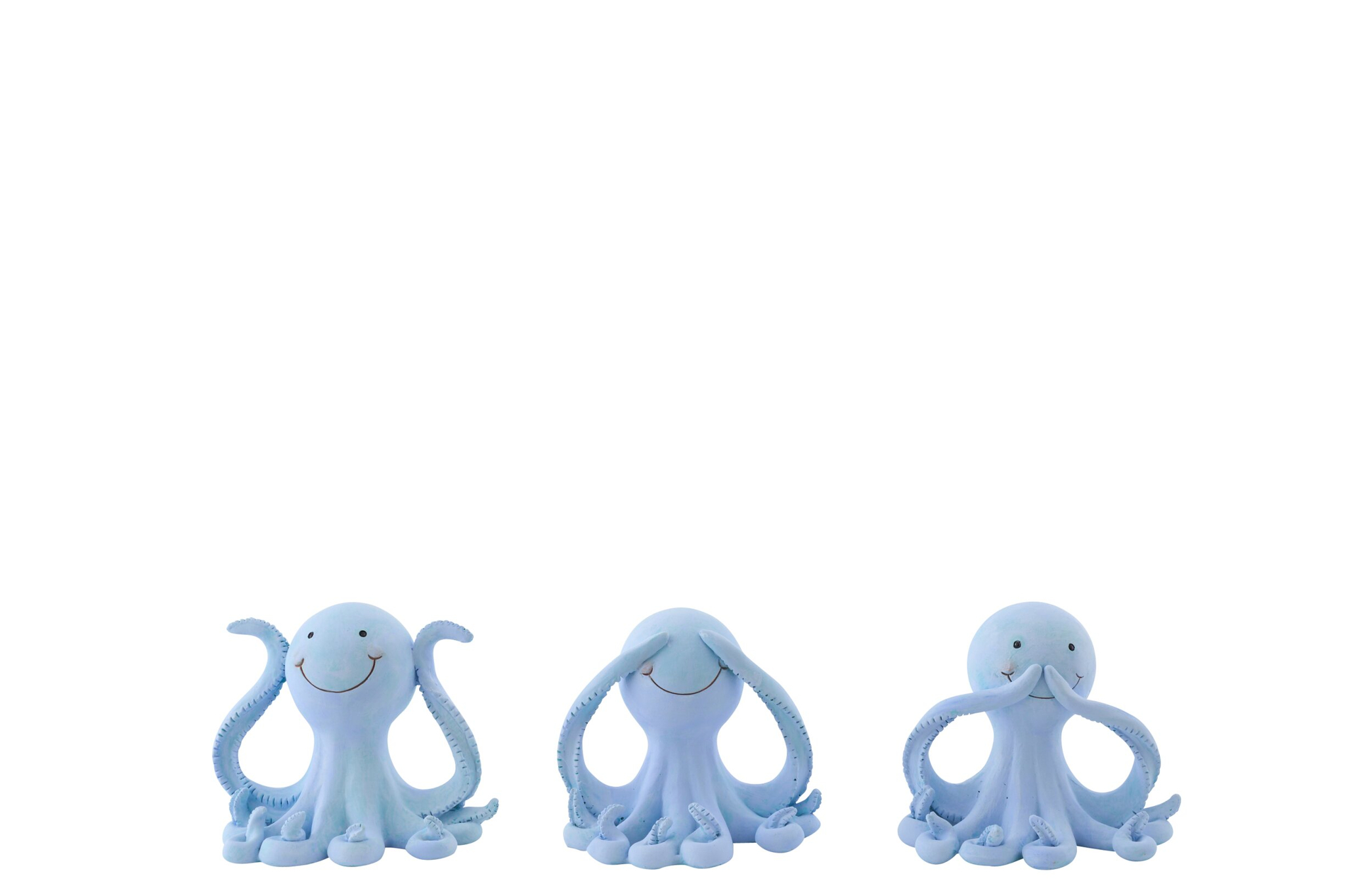 Beeld Tusa Polyresin Blauw H11 cm - Set van 3 - Afbeelding 3