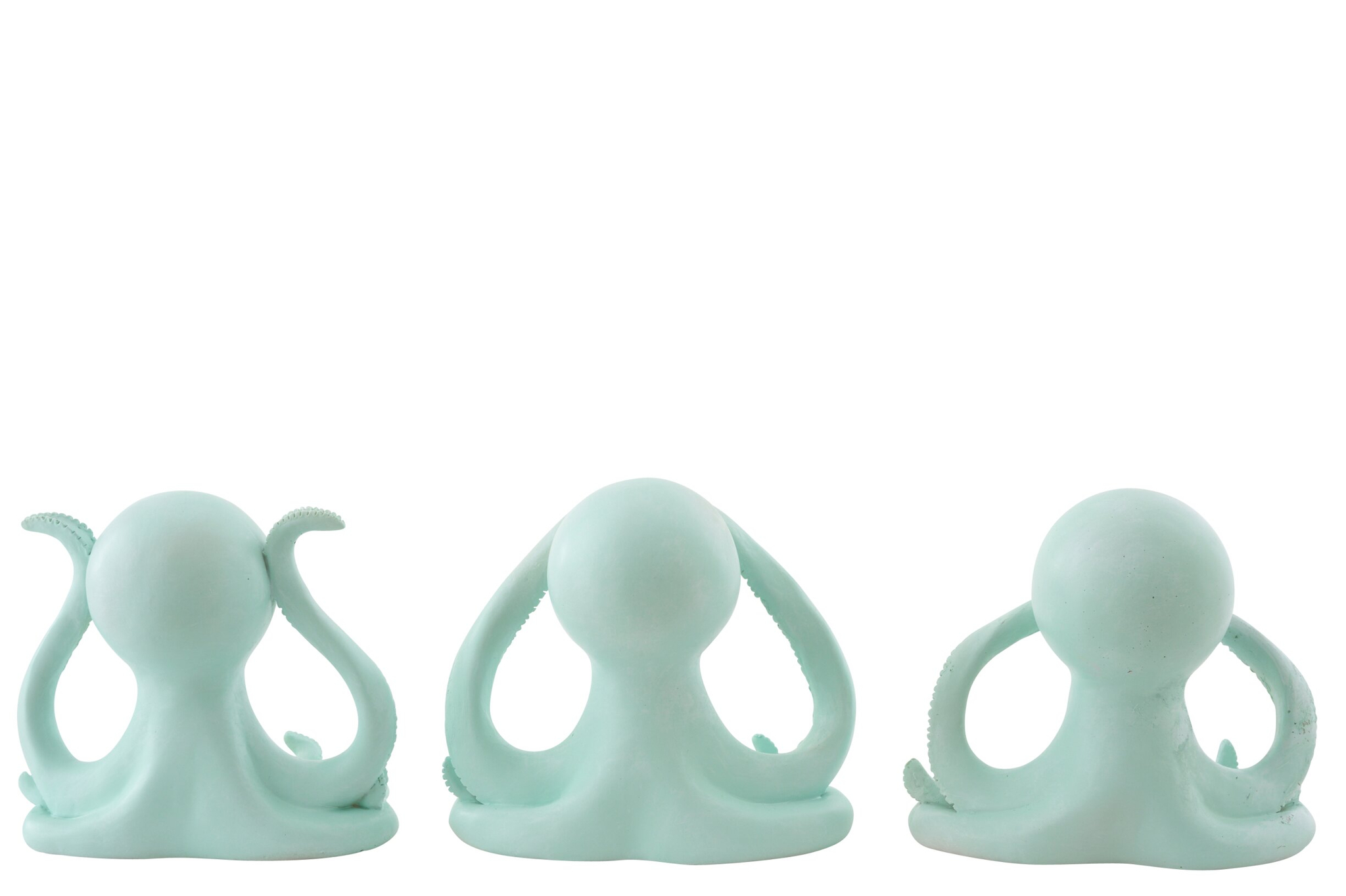 Beeld Niendir Polyresin Groen H16 cm - Set van 3