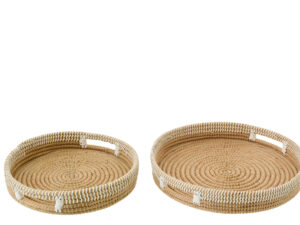 Dienblad Joorrund Stro Naturel - Set van 2