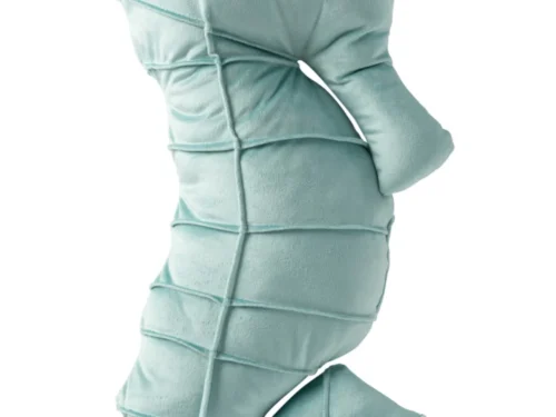 Blauw langwerpig Kussen Daalik 58 x 27 cm van polyester, met opvallende vorm en zachte uitstraling