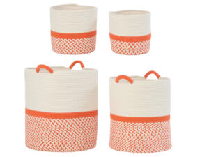 Opbergmand Skarer Polyester Oranje - Set van 4