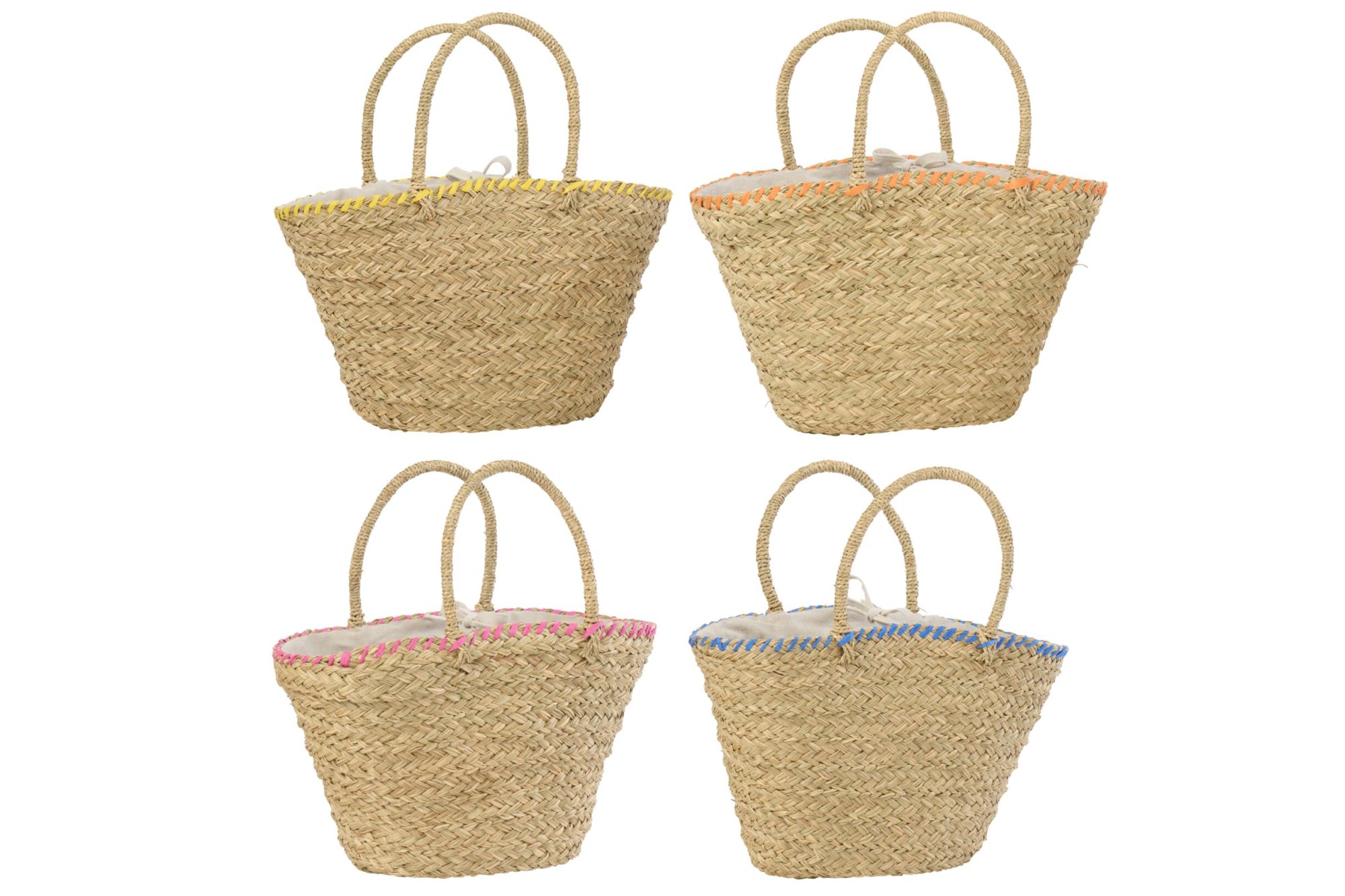 Tas Baarrum Zeegras Meerkleurig - Set van 4