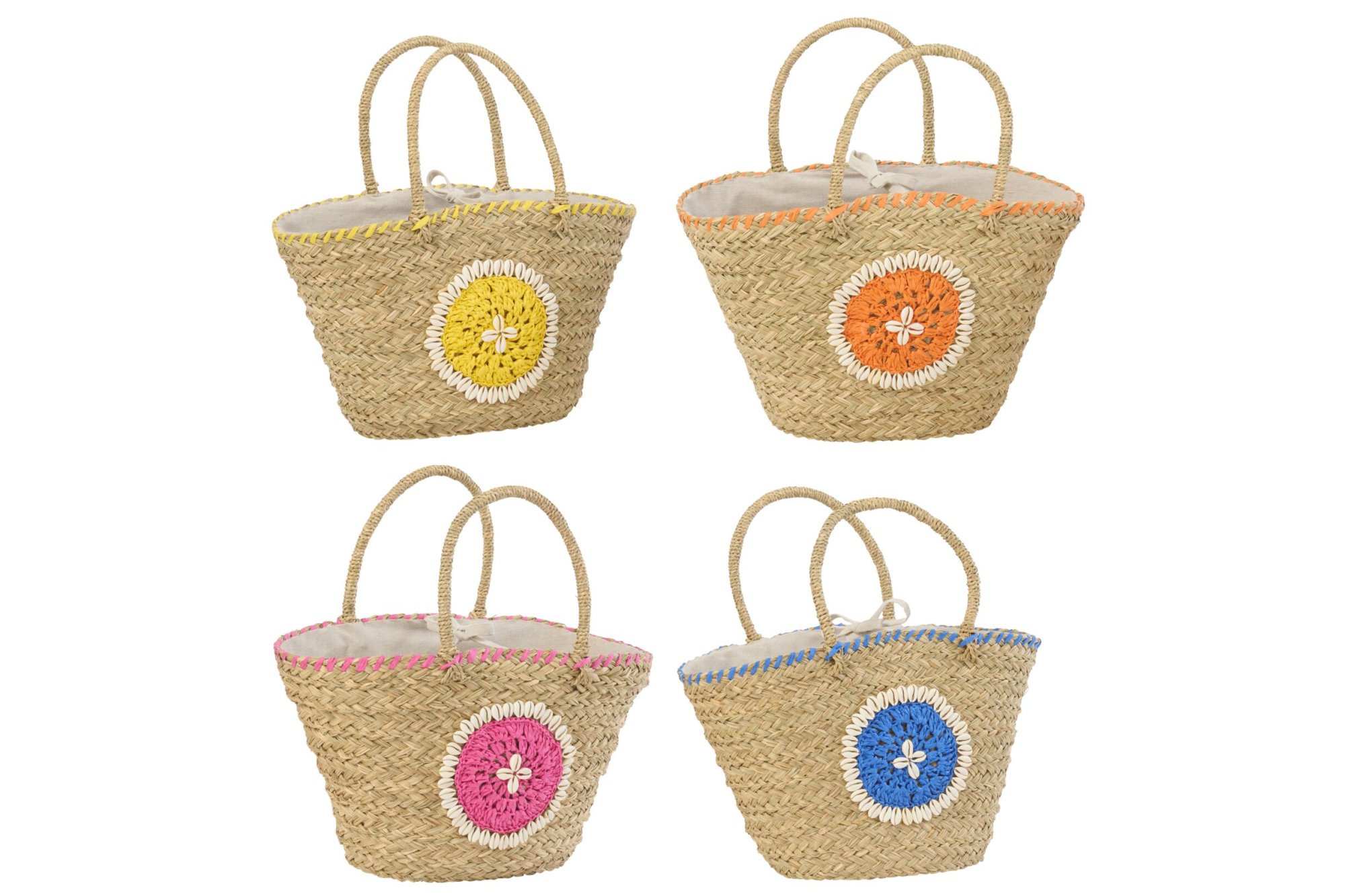 Tas Baarrum Zeegras Meerkleurig - Set van 4 - Afbeelding 6