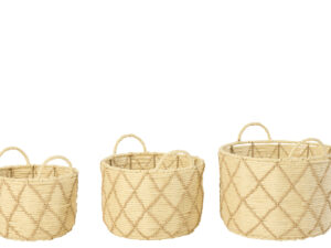 Mand Grerril Metaal Naturel - Set van 3