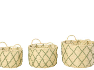 Mand Noolvano Papier Naturel - Set van 3