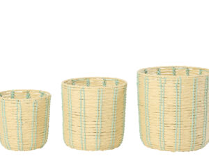 Mand Zookir Metaal Naturel - Set van 3