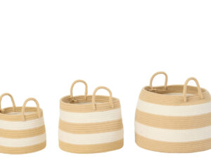 Mand Daurmen Polyester Naturel - Set van 3