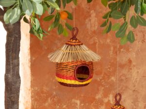 Vogelhuisje Saarmira Papier Bruin