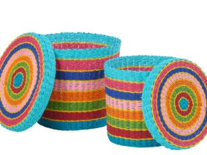 Mand Harora Papier Meerkleurig - Set van 2