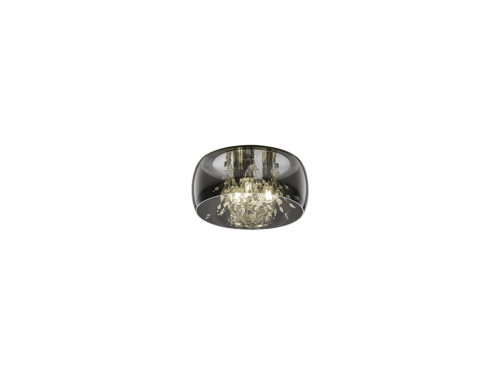Plafondlamp Jooria Glas Ø34 cm in chroomkleurig glas met witte decoratie, moderne glans, set van 3