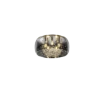 Plafondlamp Rorda glas Ø50 cm, chroom en transparant helder glas, moderne set van 3 met vijf E14-fittingen