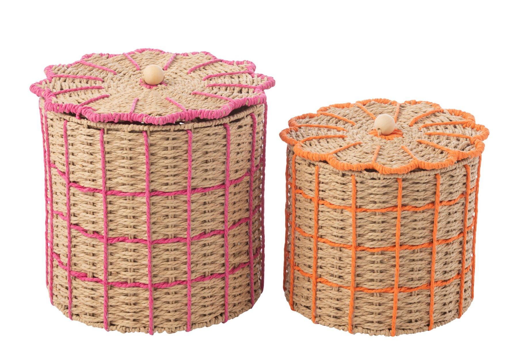Mand Feinal Papier Roze - Set van 2 - Afbeelding 2