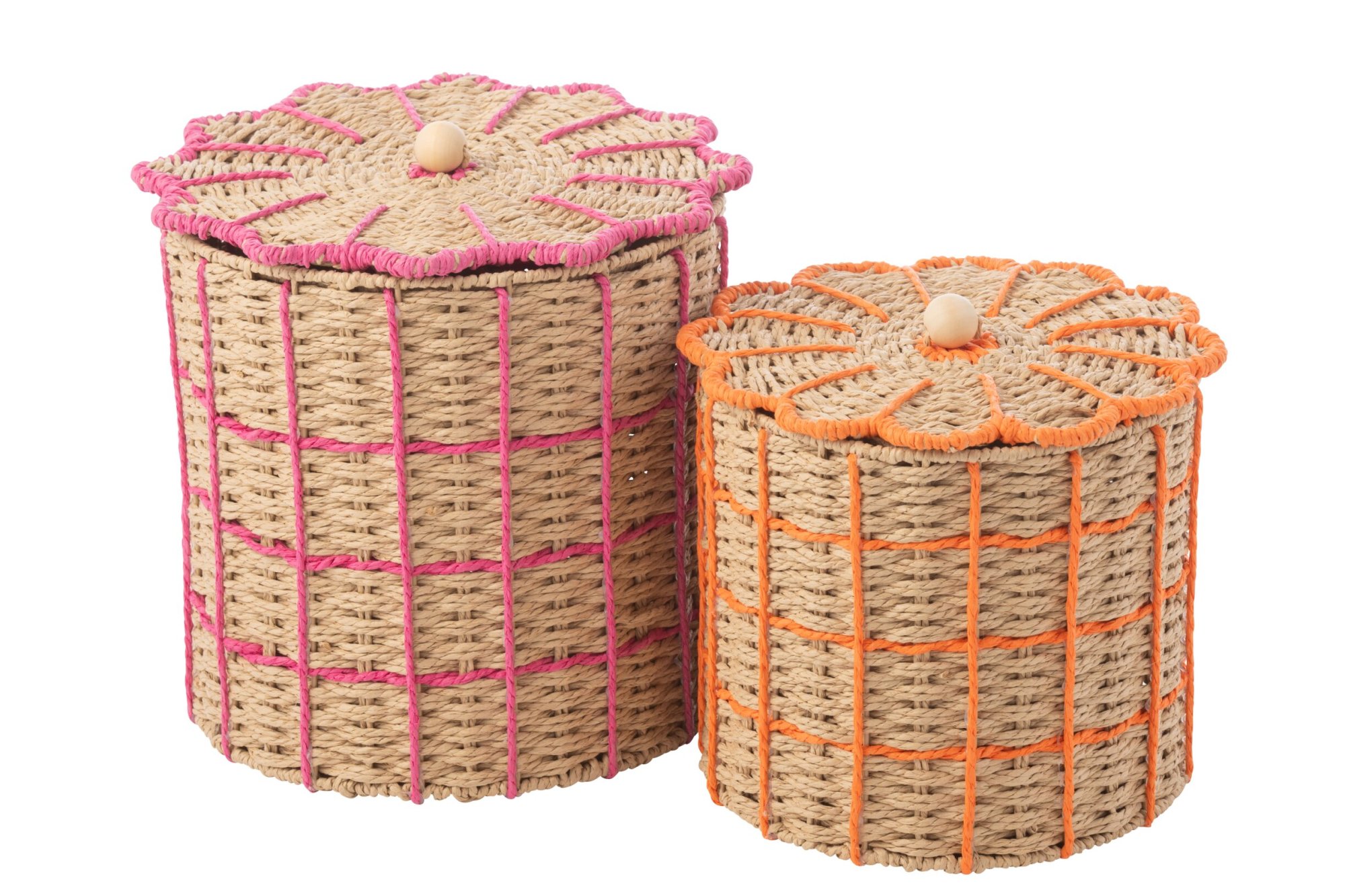Mand Feinal Papier Roze - Set van 2 - Afbeelding 3