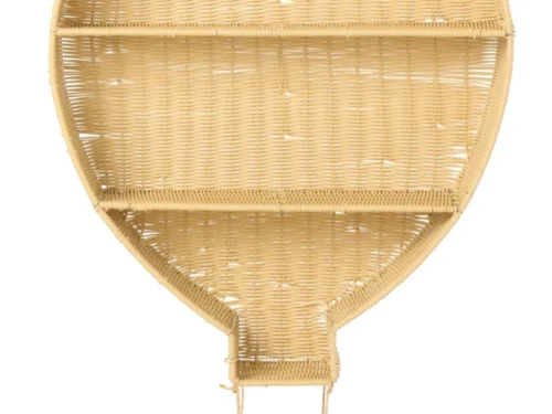 Neldak Air Balloon wandplank kunststof 58 cm in naturel, speelse luchtballonvorm met mandje
